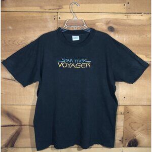 Vintage Stanley Desantis Star Trek 1995 Voyager T-Shirt Mens Size XL Black
